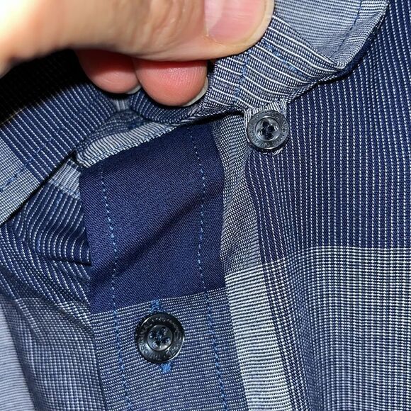 Nice Ben Sherman Blue Patchwork print check plaid SS summer Party Shirt L men’s - Picture 4 of 7